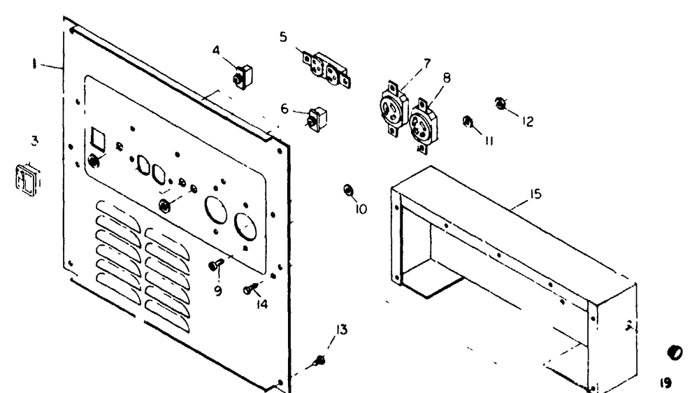 Receptacle Panel Diagram and Parts List for 8865-6-L4000  Briggs and Stratton Generator